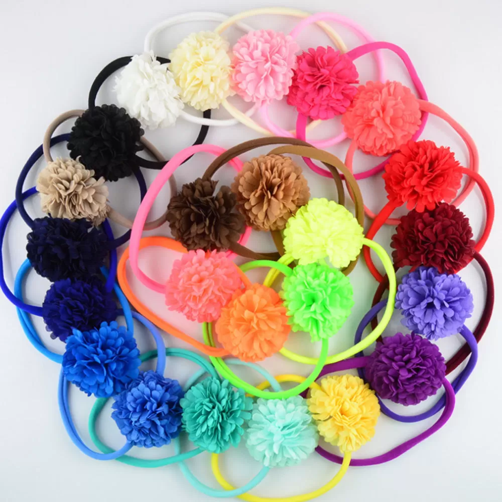 10PCS  About 33cm Nylon Baby Headbands Run-Resistant Headbands Wholesale nylon elastic one size fits all Stretchy Baby Headbands DIY Baby Headbands color 20