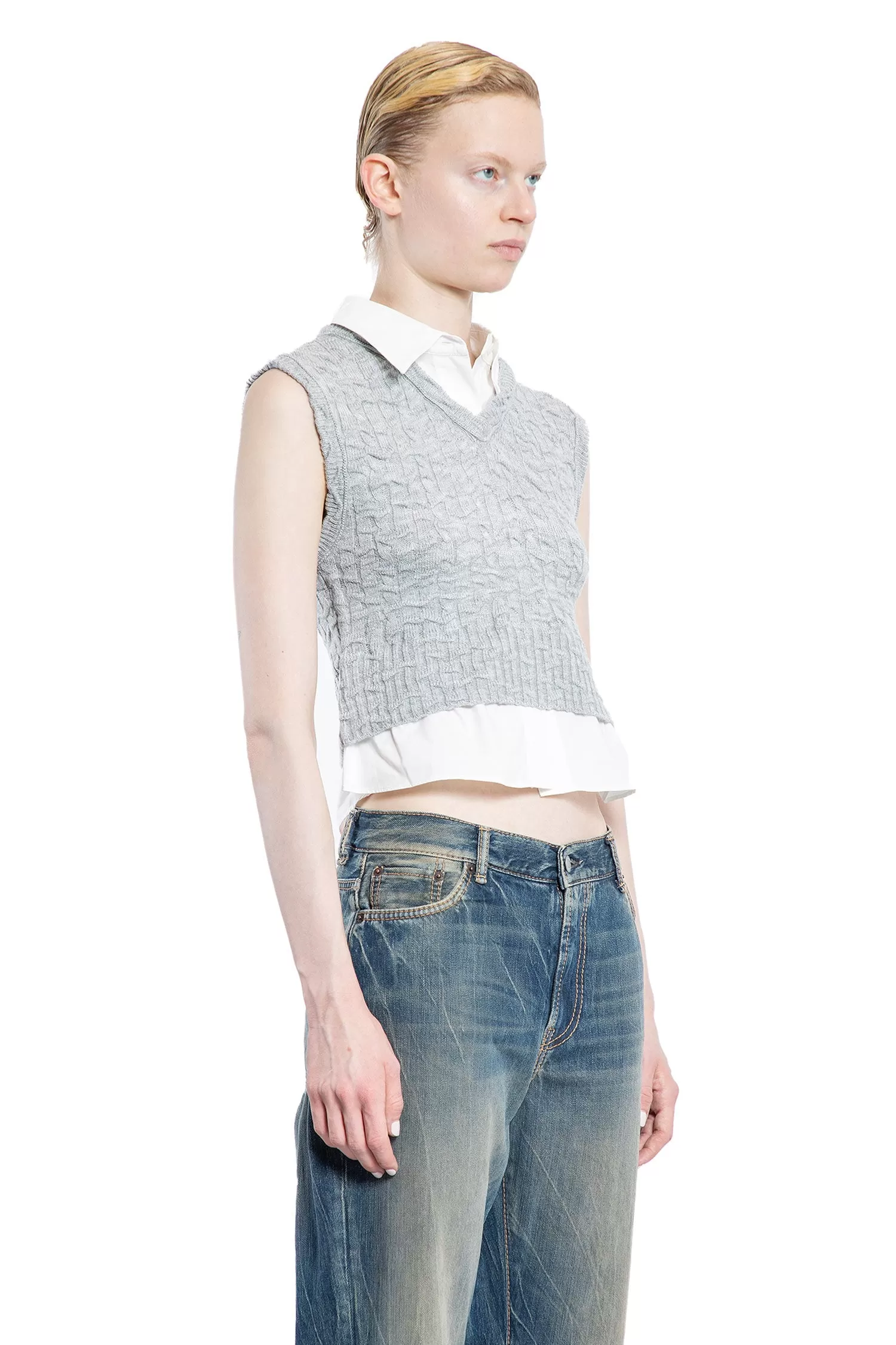 ACNE STUDIOS WOMAN GREY VESTS