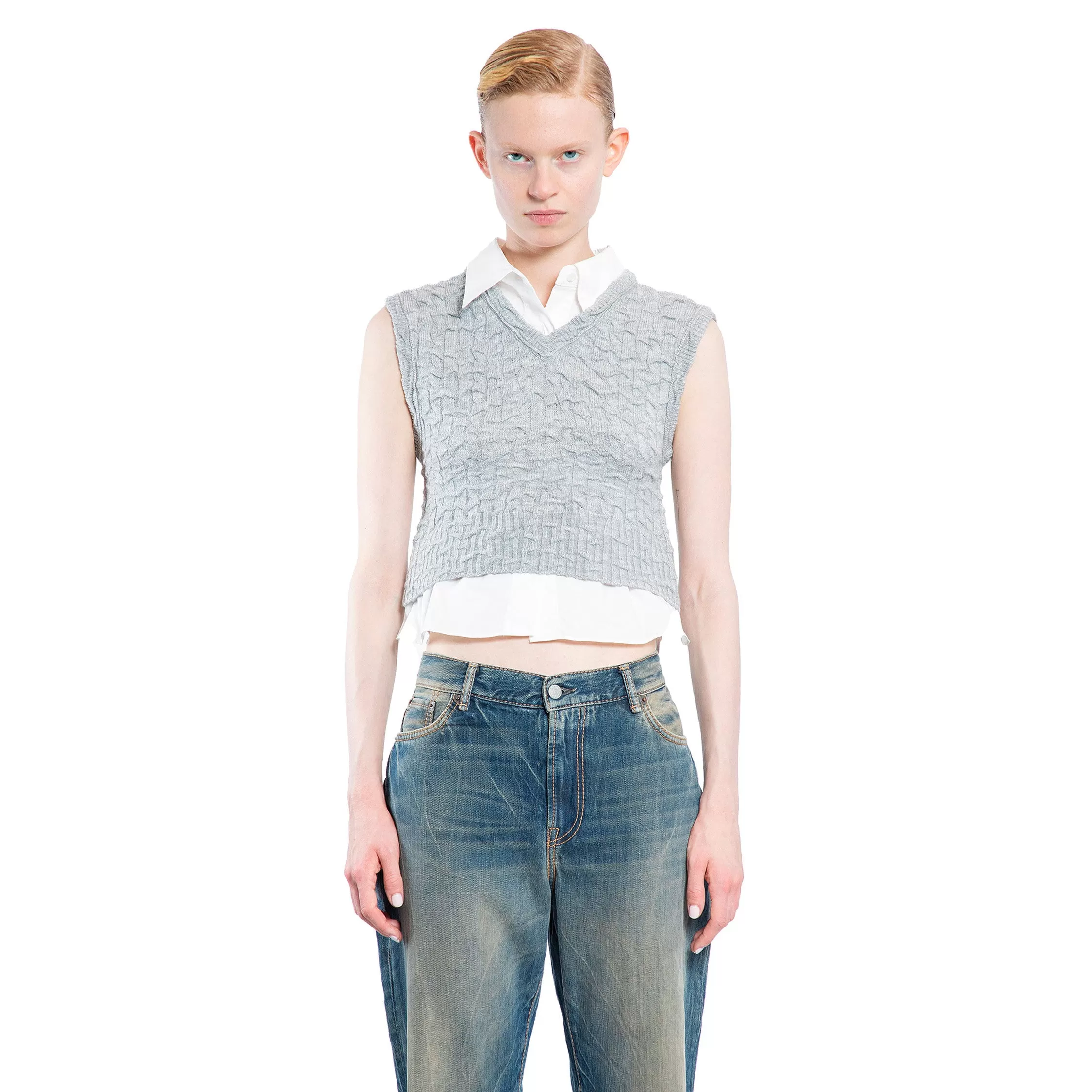 ACNE STUDIOS WOMAN GREY VESTS