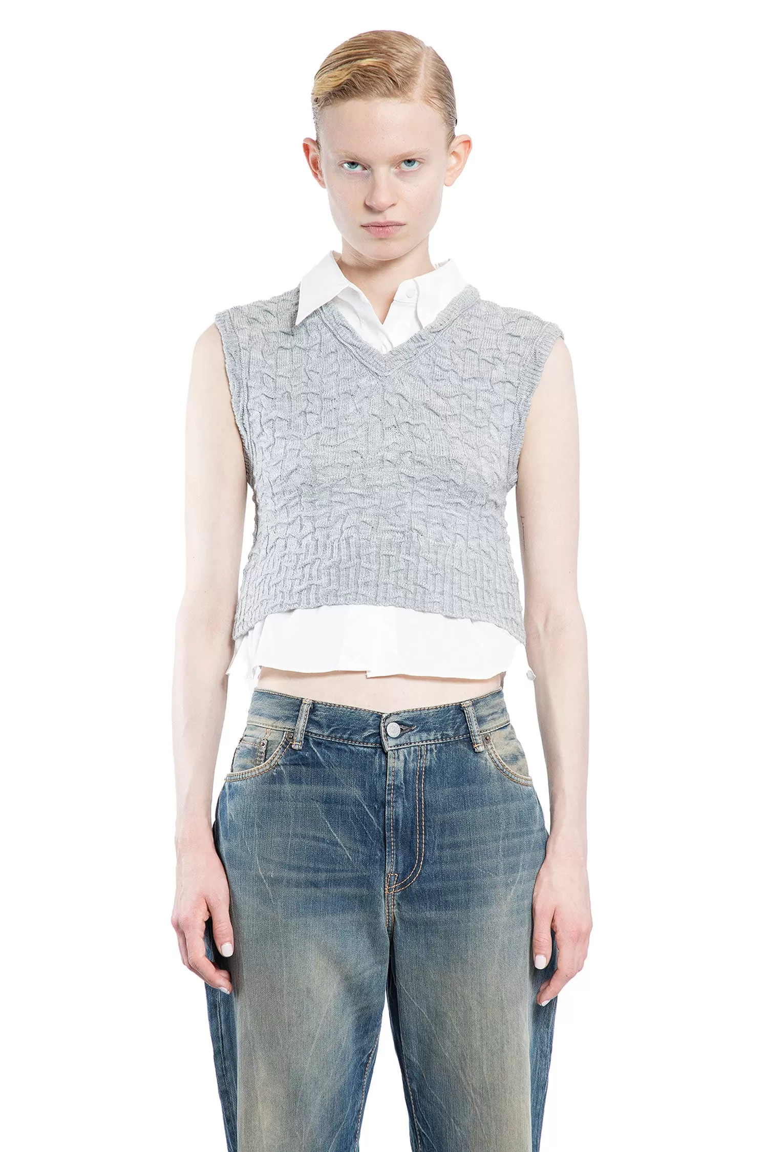 ACNE STUDIOS WOMAN GREY VESTS