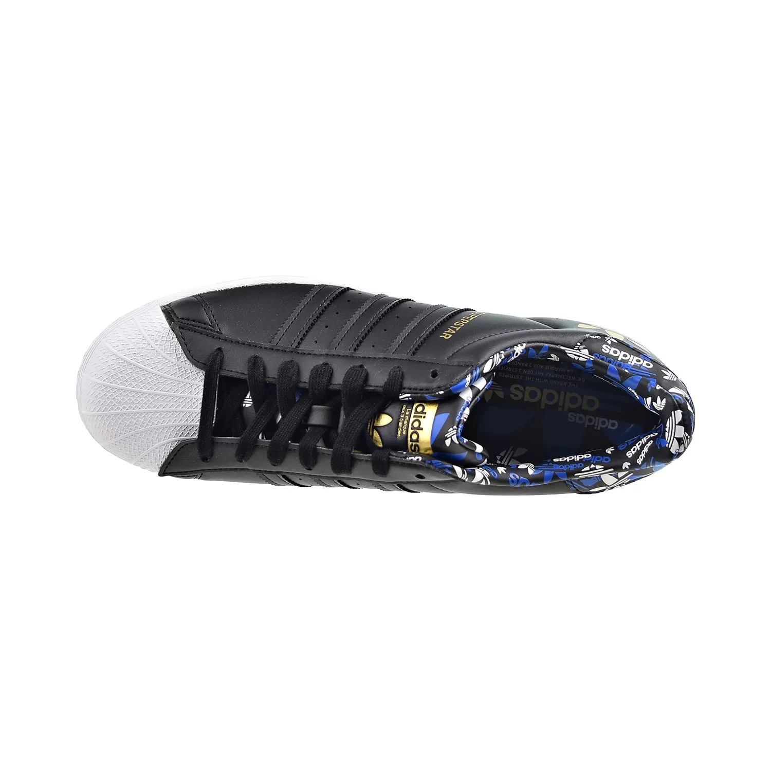 Adidas Superstar Men's Shoes Core Black-Gold Metallic-Blue