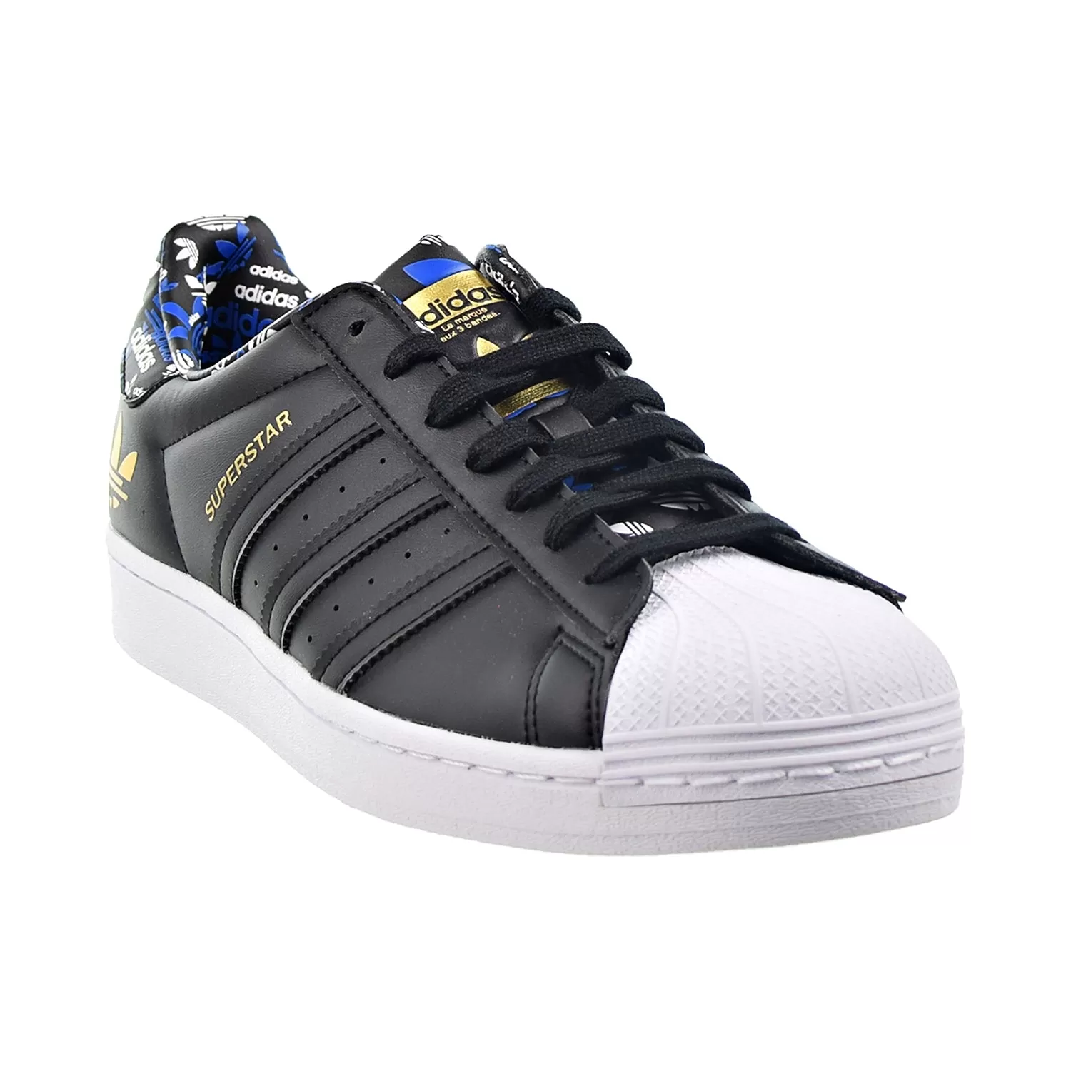 Adidas Superstar Men's Shoes Core Black-Gold Metallic-Blue