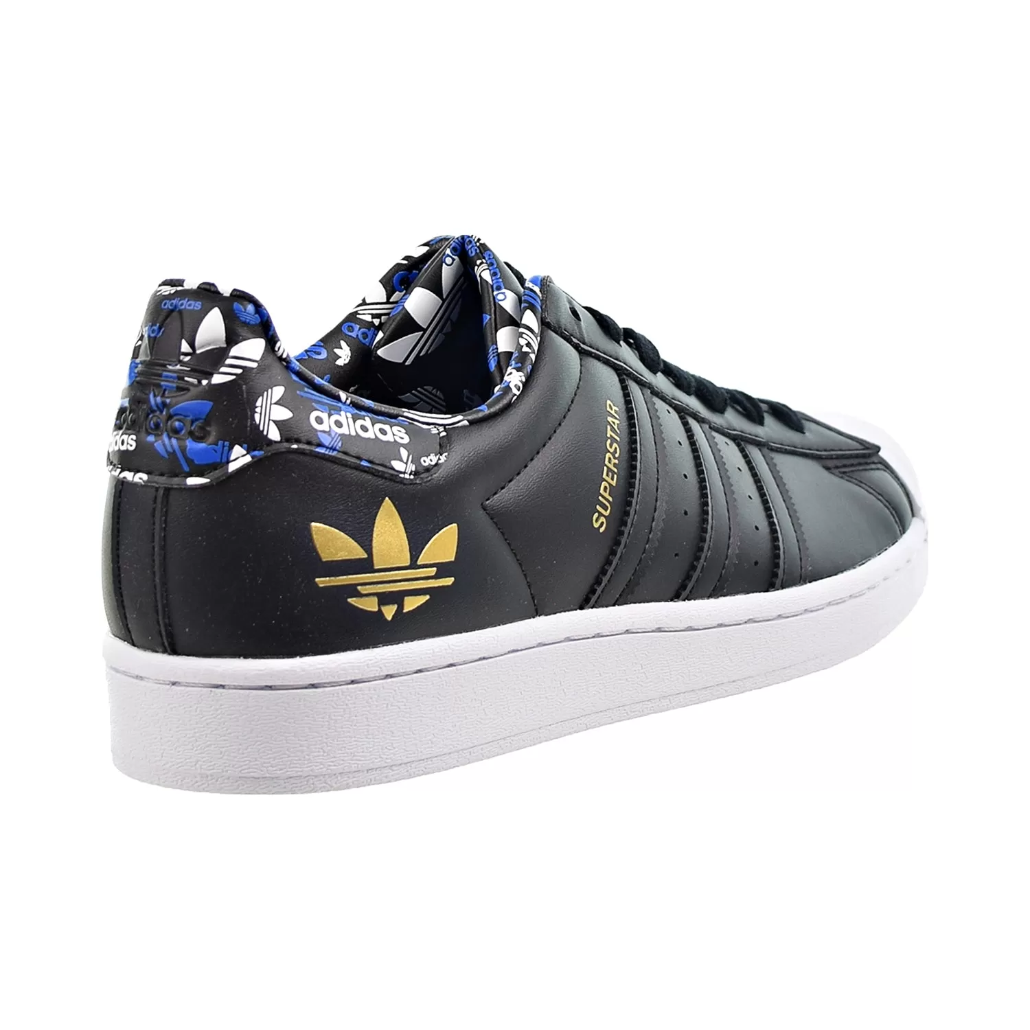 Adidas Superstar Men's Shoes Core Black-Gold Metallic-Blue