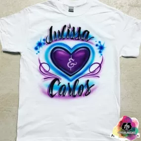 Airbrush Couple Heart Design