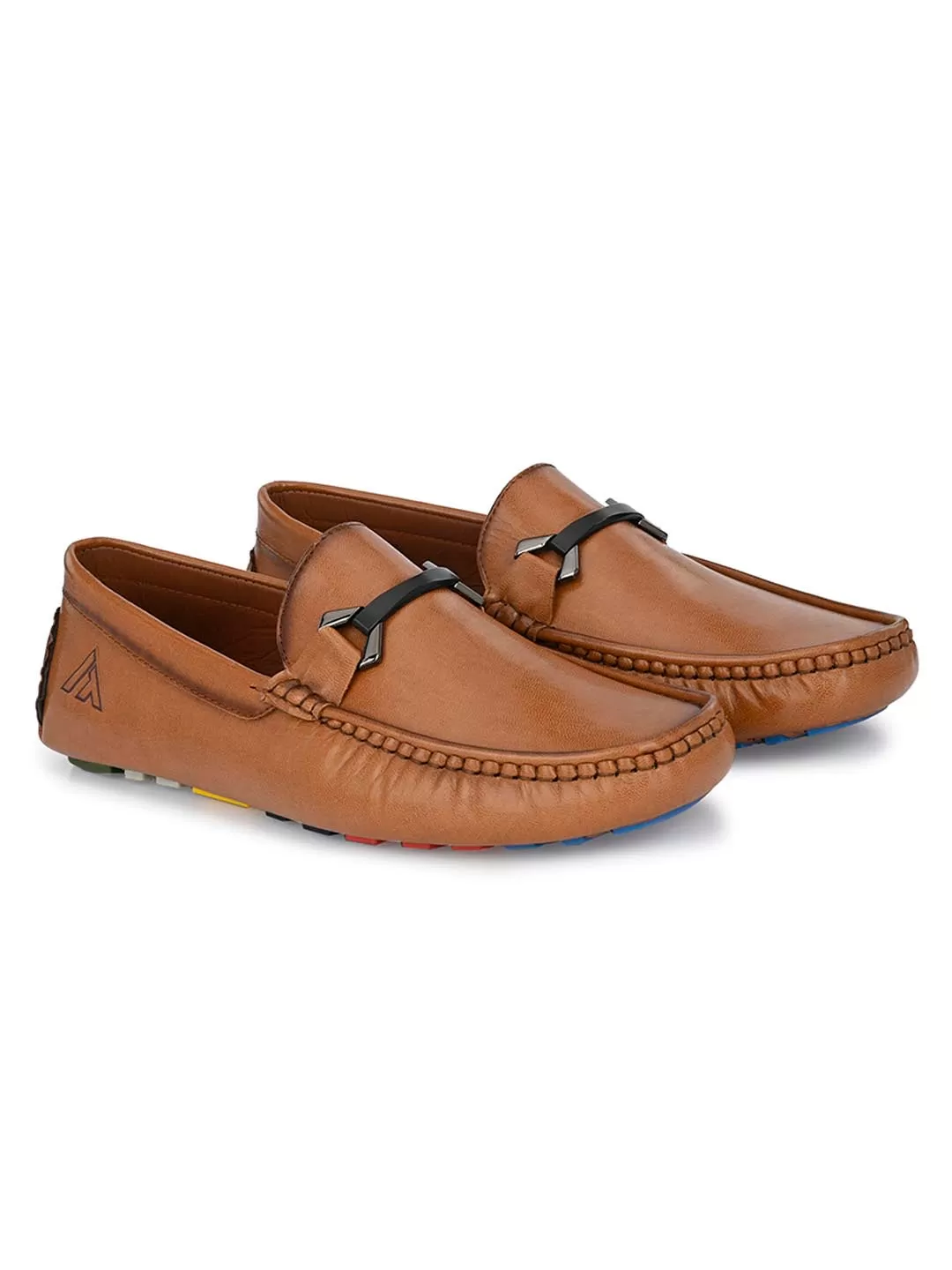 Alberto Torresi Barletta Crust Italian Finish Drivers Tan Casuals For Men