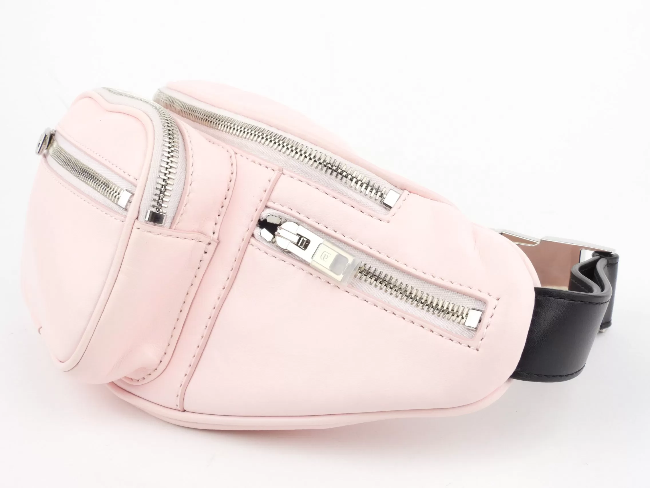 Alexander Wang Pink Leather Chain Zip Attica Fanny Pack Waist Bag