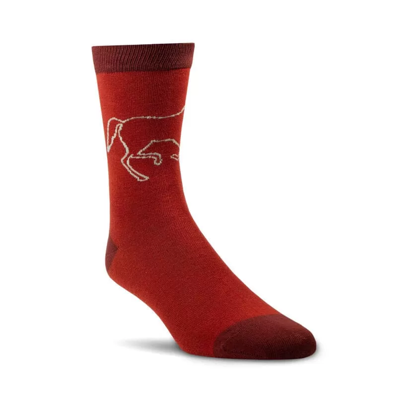 Ariat Ladies Charm Crew Socks Burnt Brick Toile