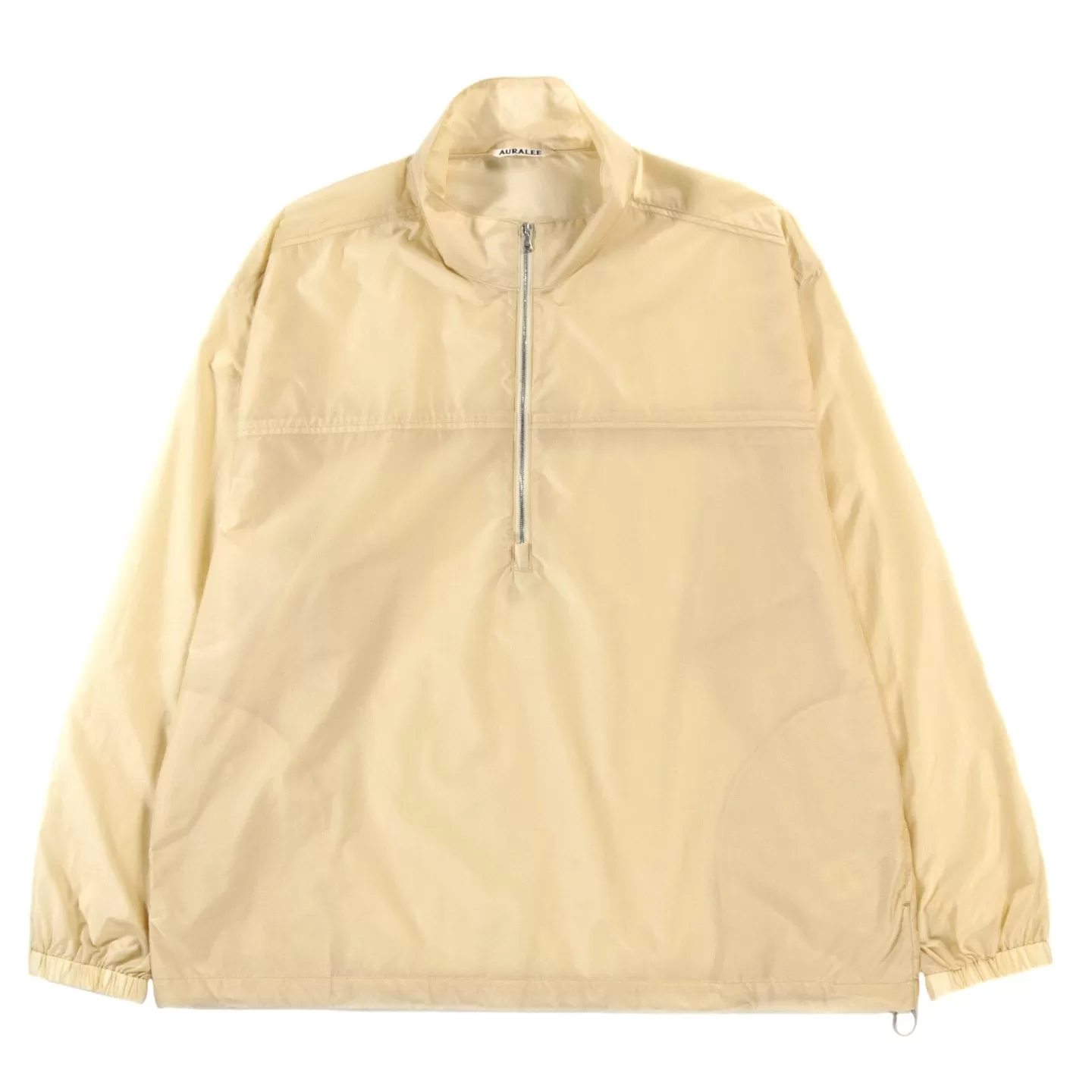 AURALEE LIGHT NYLON HALF ZIP P/O LIGHT YELLOW