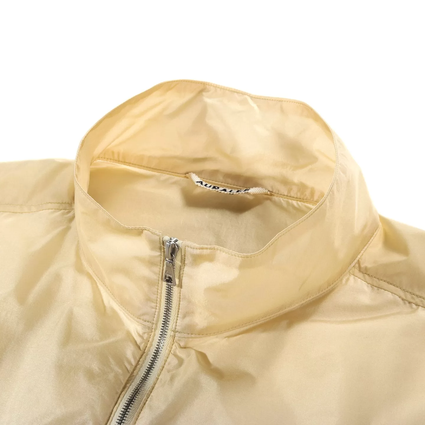 AURALEE LIGHT NYLON HALF ZIP P/O LIGHT YELLOW