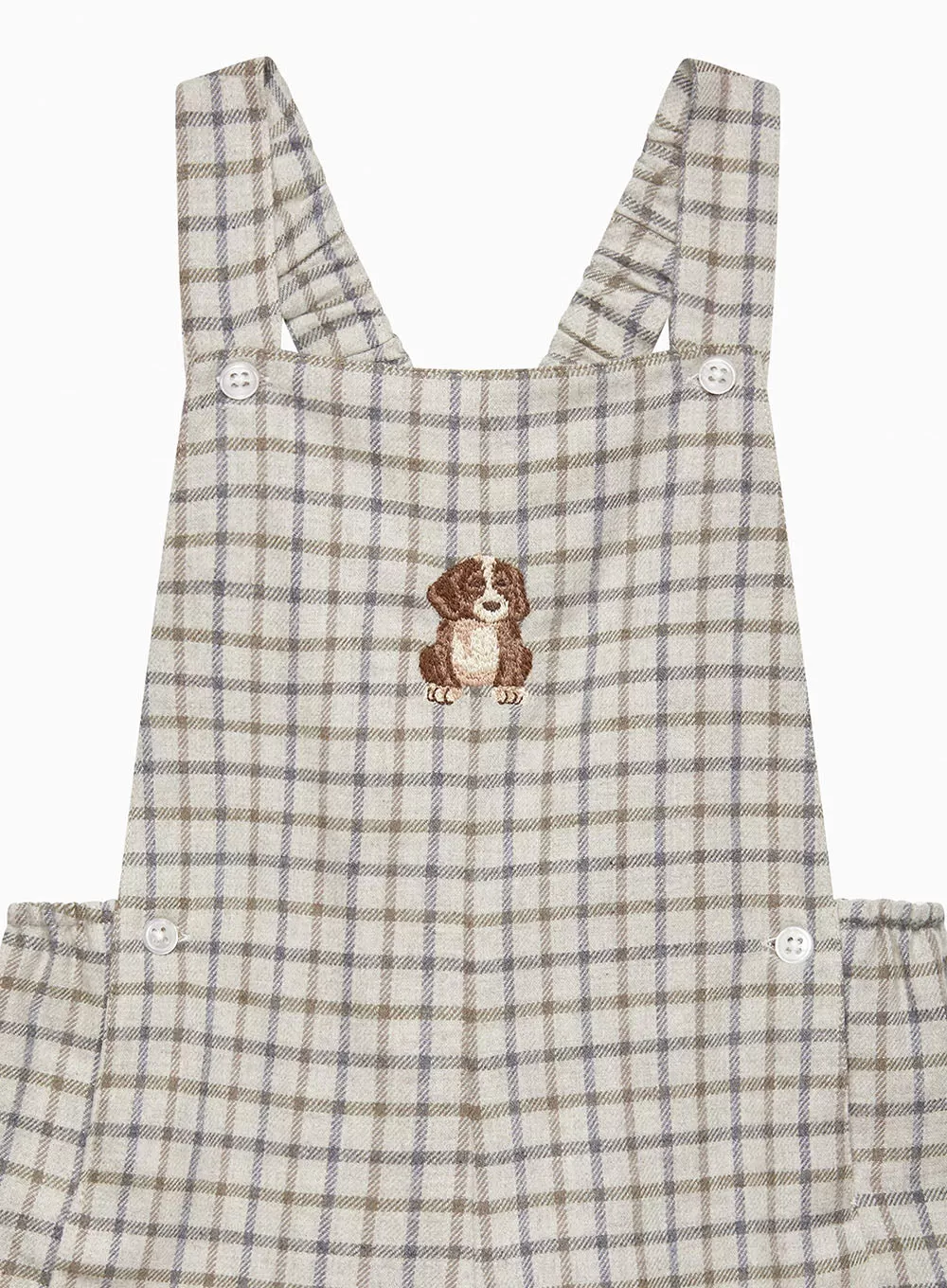 Baby Alfie Bib Shorts in Brown Check