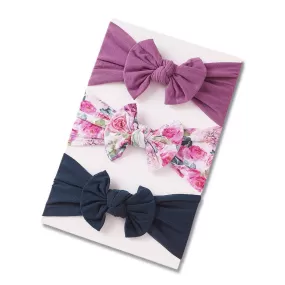 Baby Headband 3pc Set — Mauve / Teal