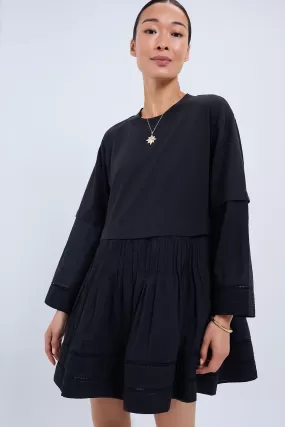 Black Renata Ramie Longsleeve Tunic Dress