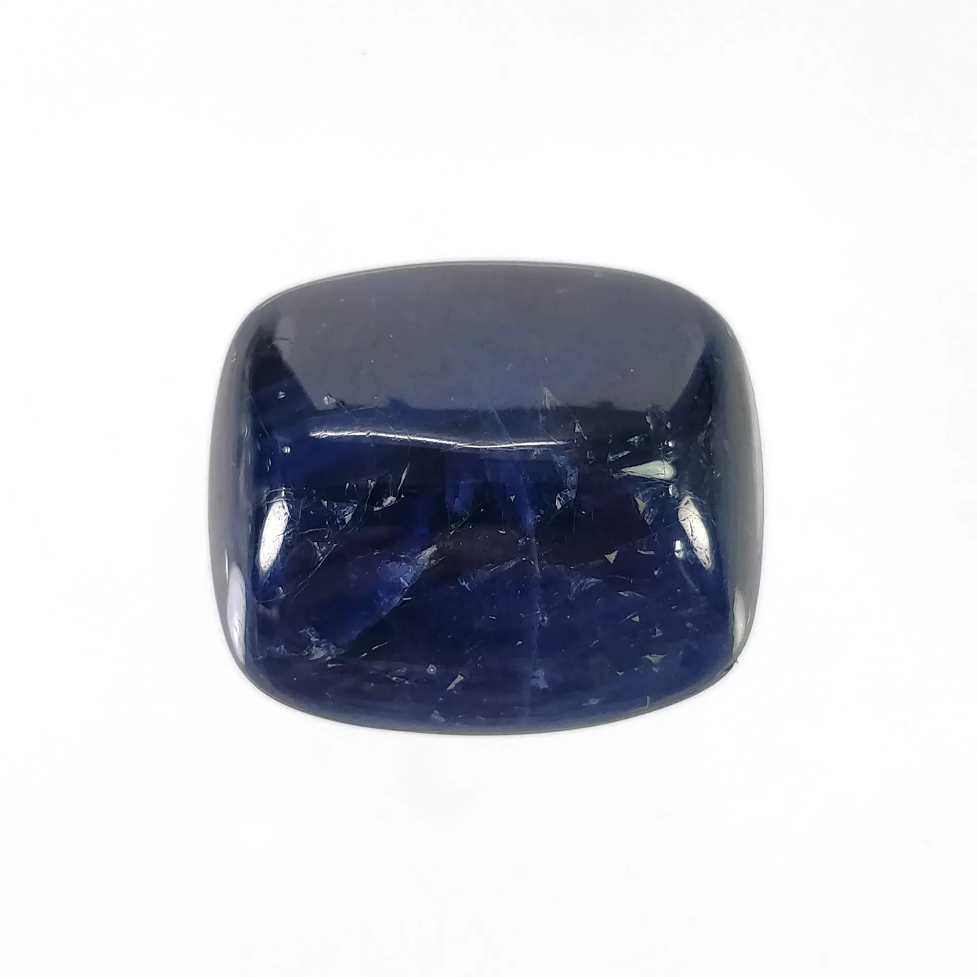 BLUE SAPPHIRE Gemstone Cabochon : 37.30cts Natural Untreated Unheated Sapphire Cushion Shape 20*18mm