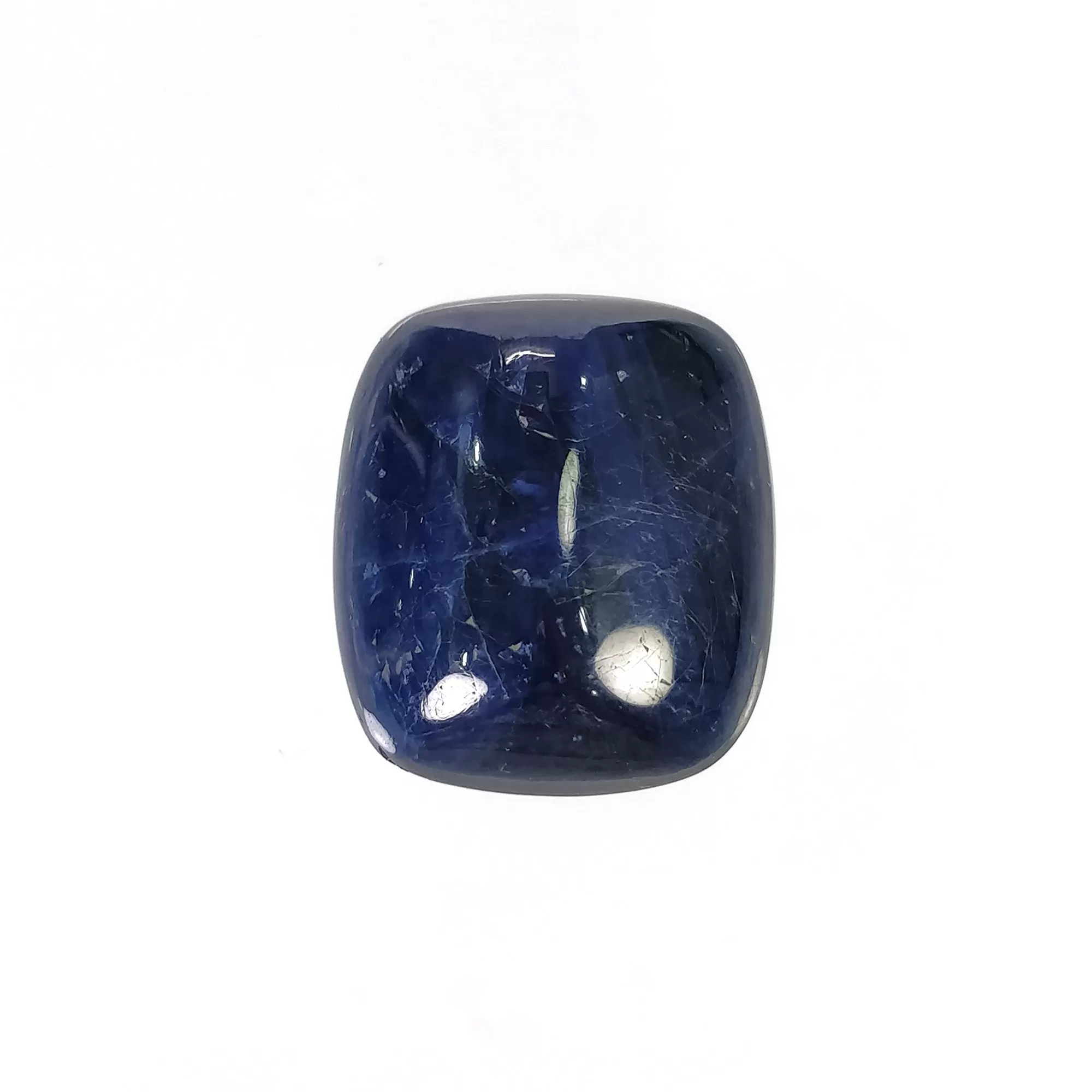 BLUE SAPPHIRE Gemstone Cabochon : 37.30cts Natural Untreated Unheated Sapphire Cushion Shape 20*18mm