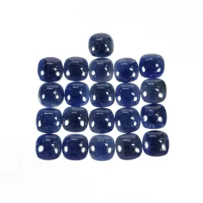 BLUE SAPPHIRE Gemstone Cabochon : 54.00cts Natural Untreated Sapphire Cushion Shape 8mm 21pcs