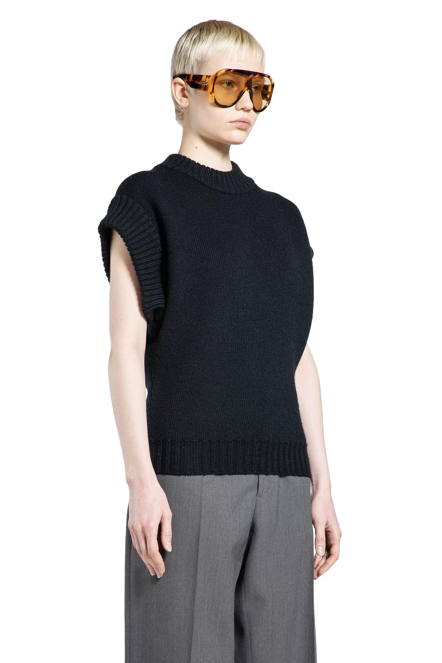 BOTTEGA VENETA WOMAN BLACK VESTS