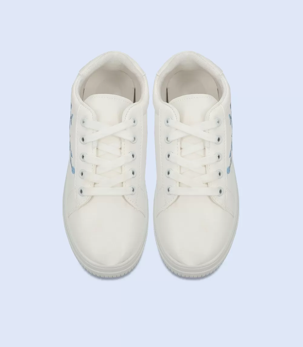 BW8272-WHITE/BLUE-Women Sports Shoes