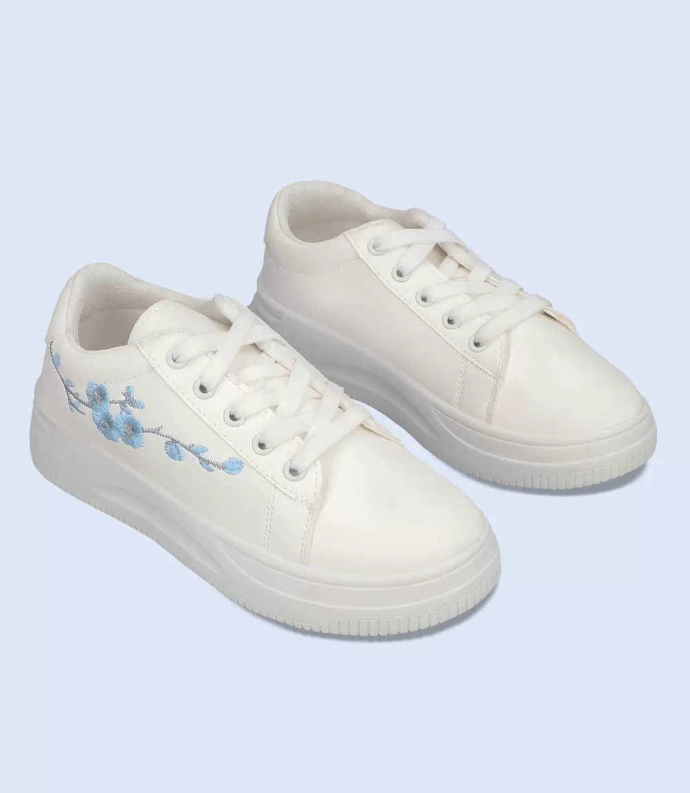 BW8272-WHITE/BLUE-Women Sports Shoes