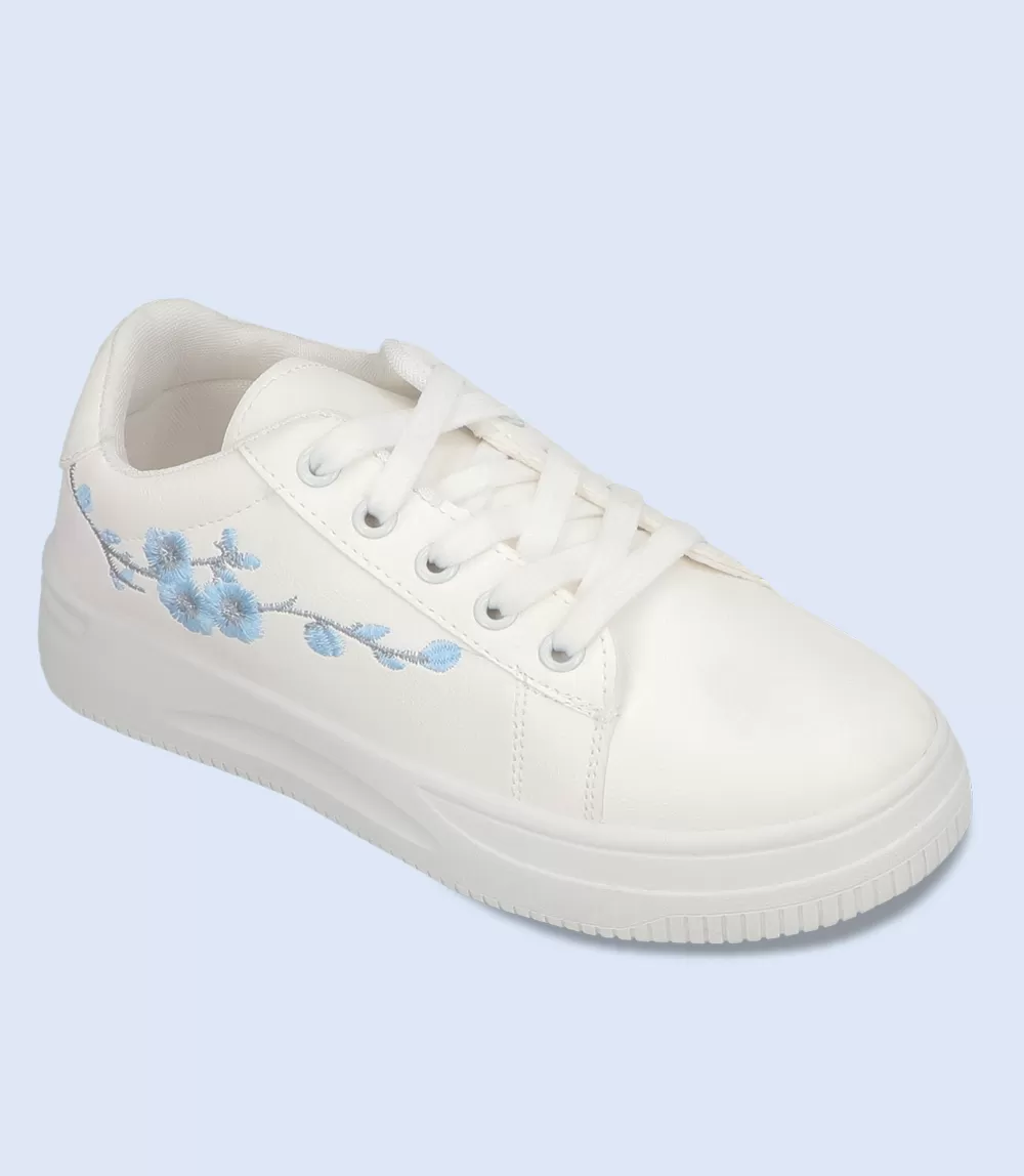 BW8272-WHITE/BLUE-Women Sports Shoes