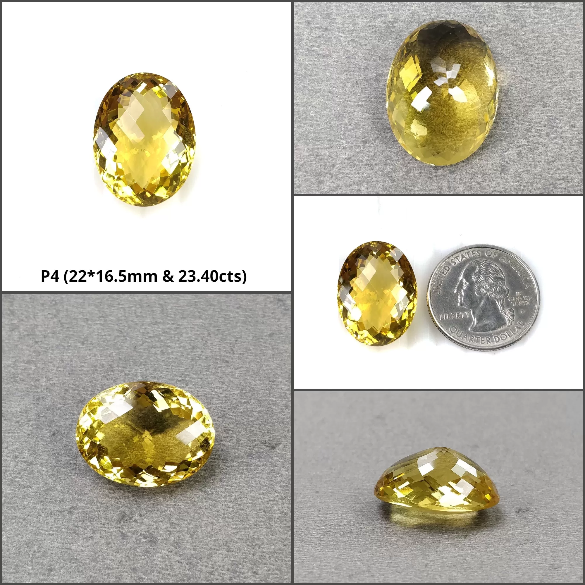 CITRINE Gemstone Checker Cut : Natural Untreated Unheated Yellow Citrine Cushion And Oval Shape