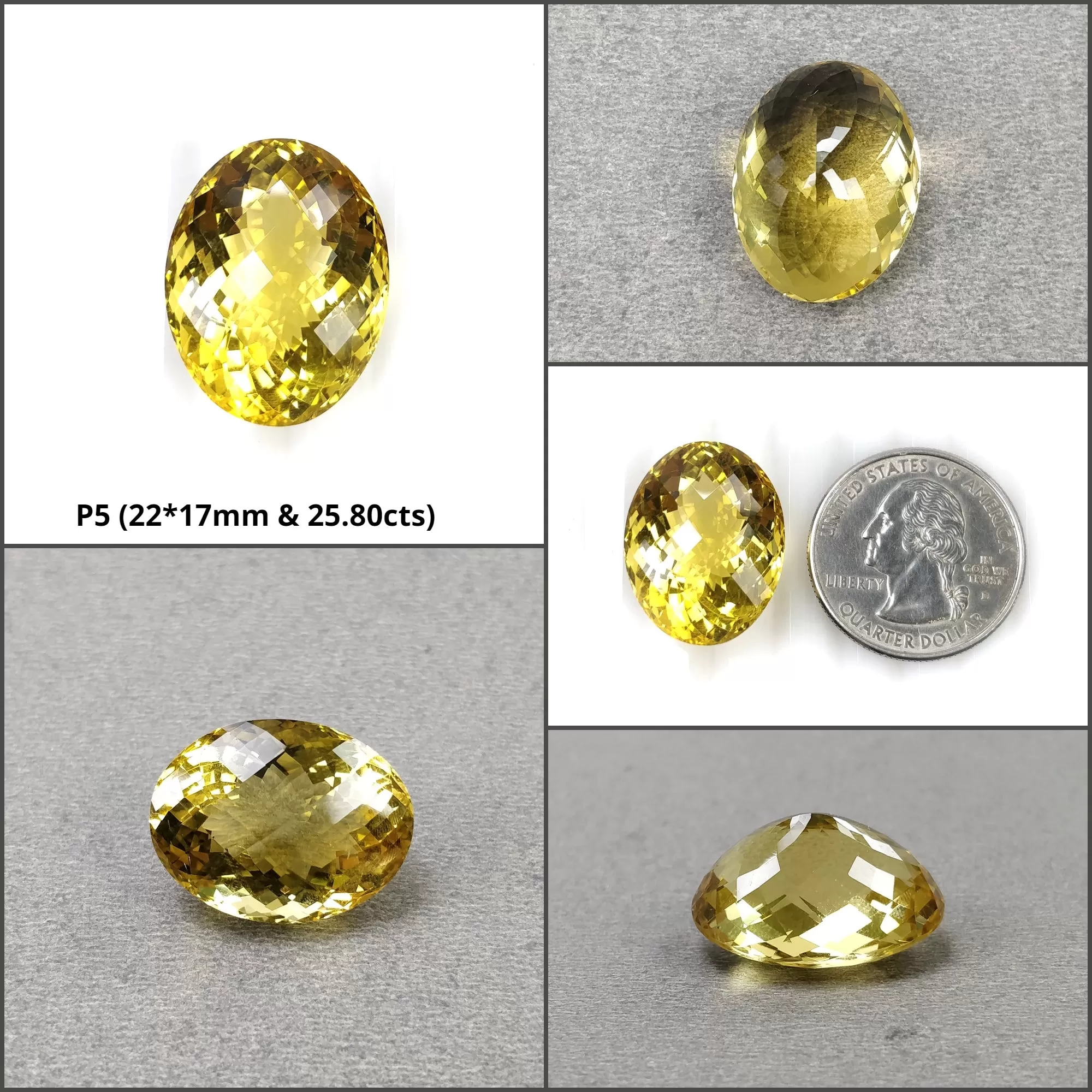 CITRINE Gemstone Checker Cut : Natural Untreated Unheated Yellow Citrine Cushion And Oval Shape