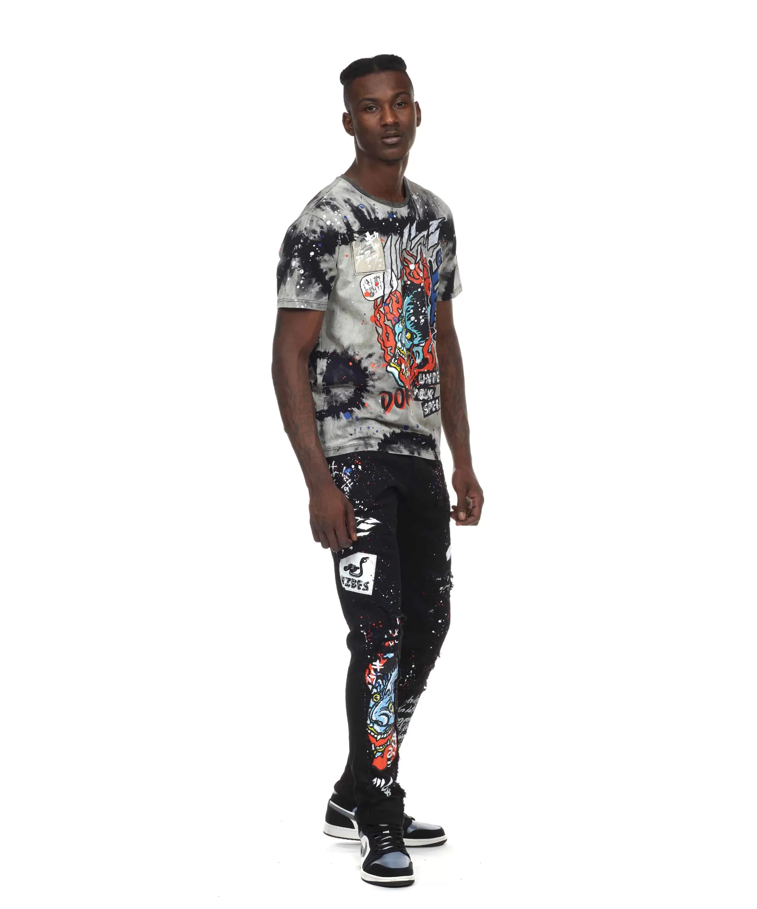 Demon Tie Dye Tee - Black