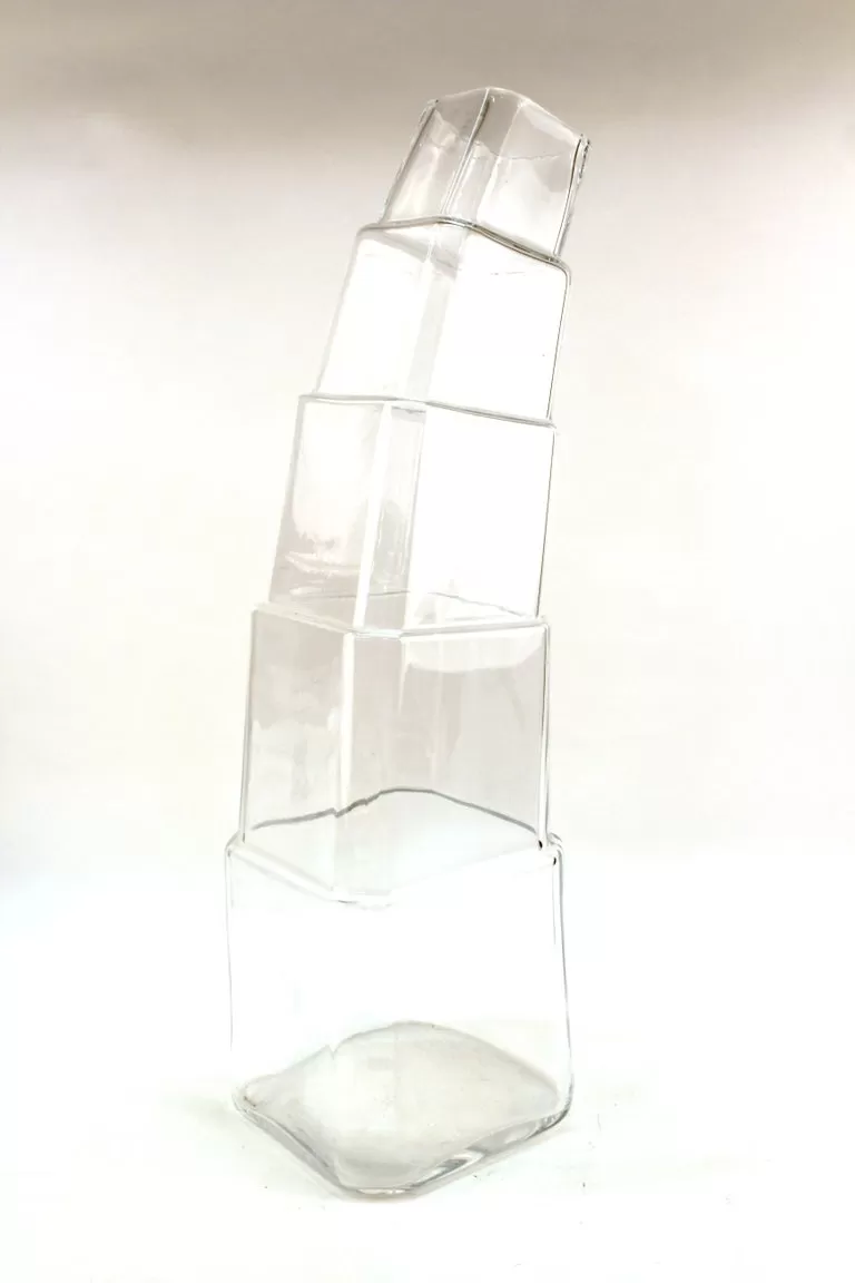 Denizli Modern Stacked Leaning Glass Vase