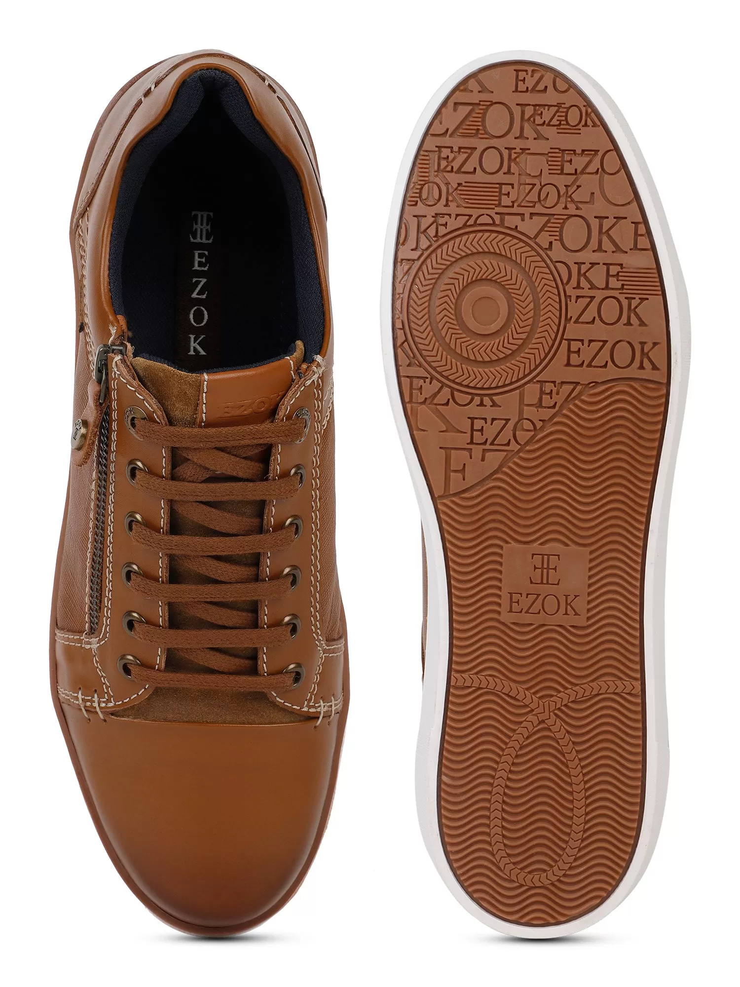 Ezok Men Tan Sneaker Casual Shoes