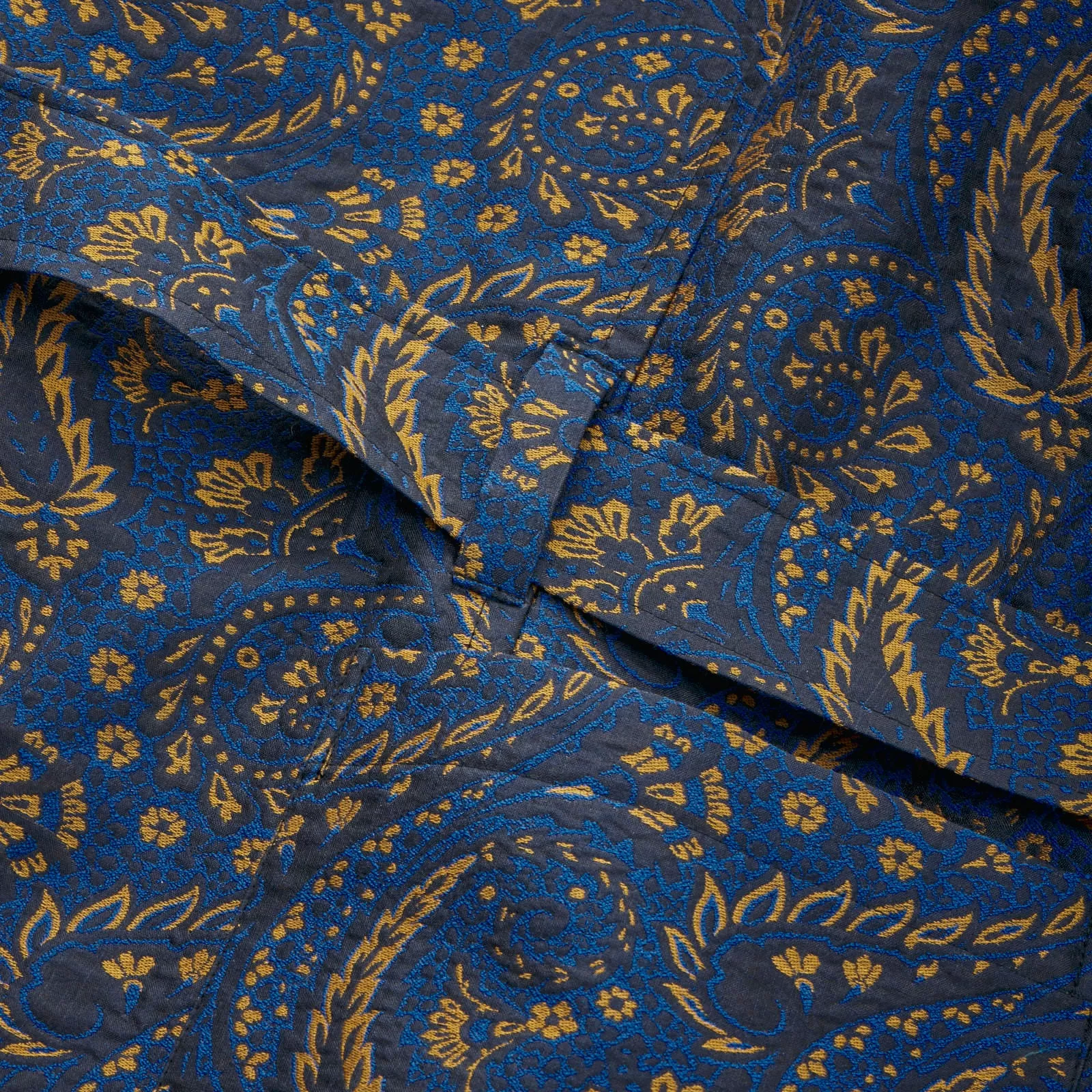 Fox Silk Paisley Lounge Gown in Blue and Gold