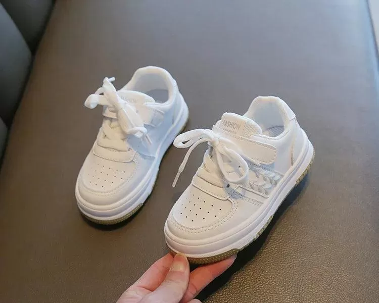 G07013 Children's Casual Shoes - All-white Flat Sneakers