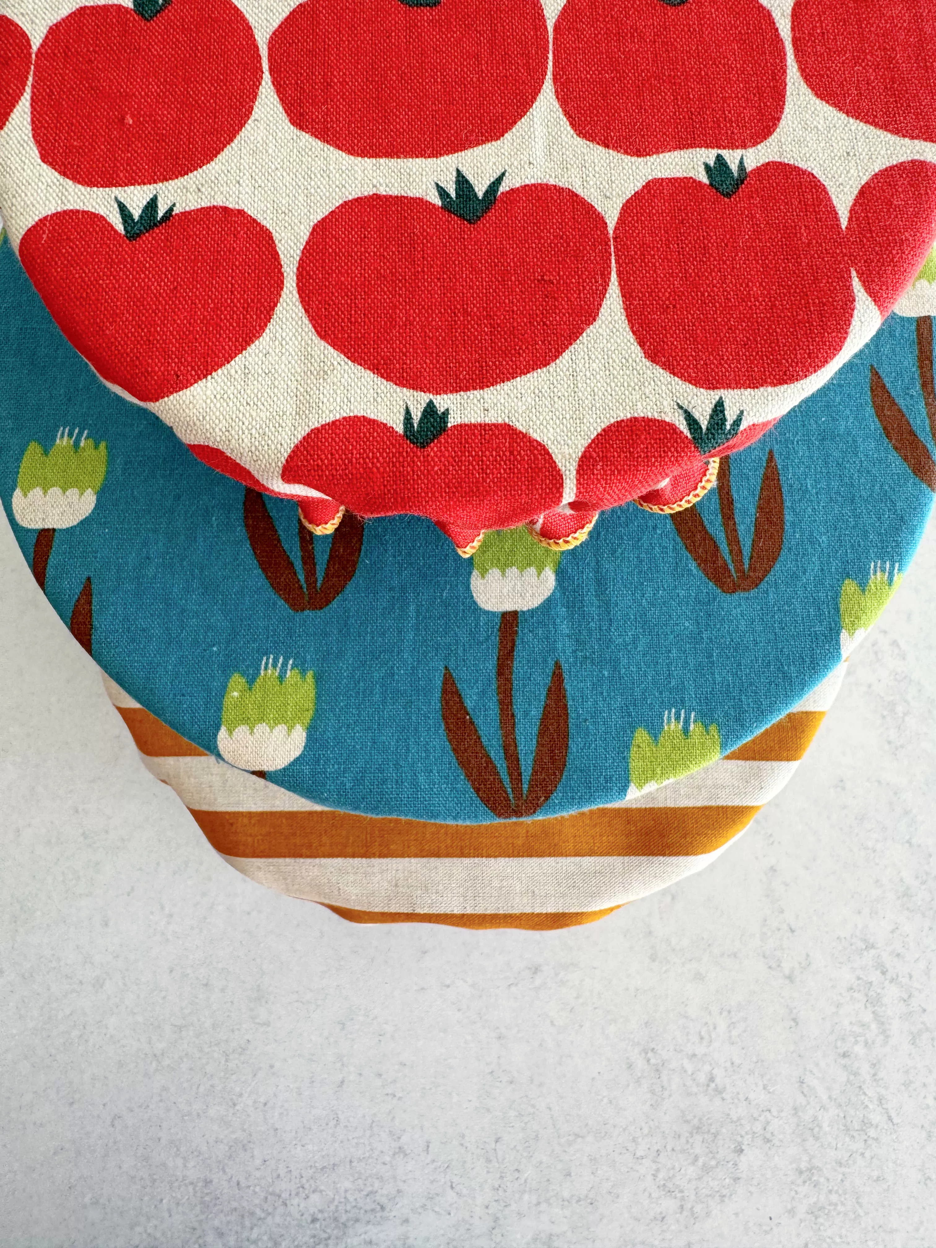 Garden Medley Reusable Bowl Covers, set of three