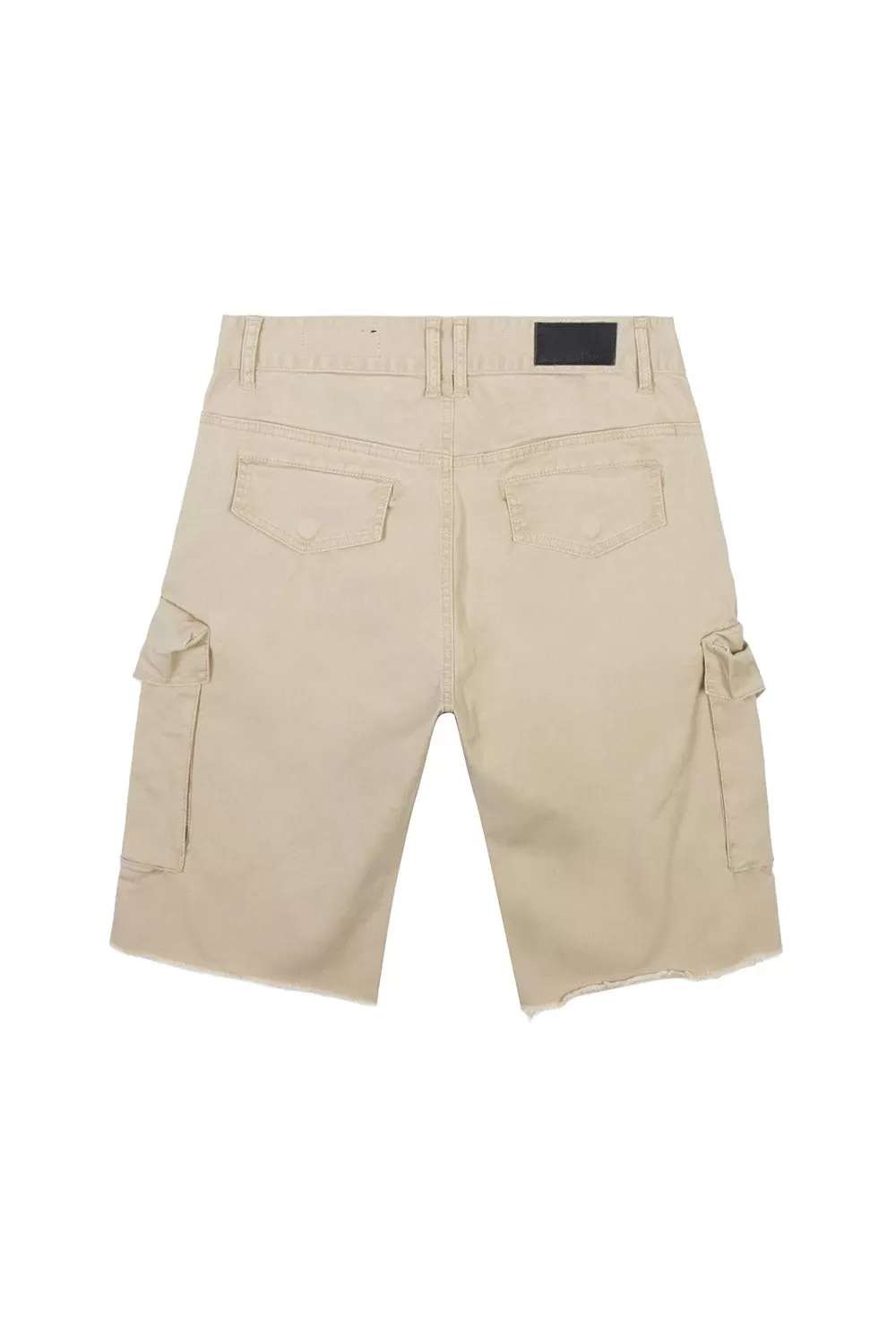 Garment Washed Twill Cargo Shorts - Sand