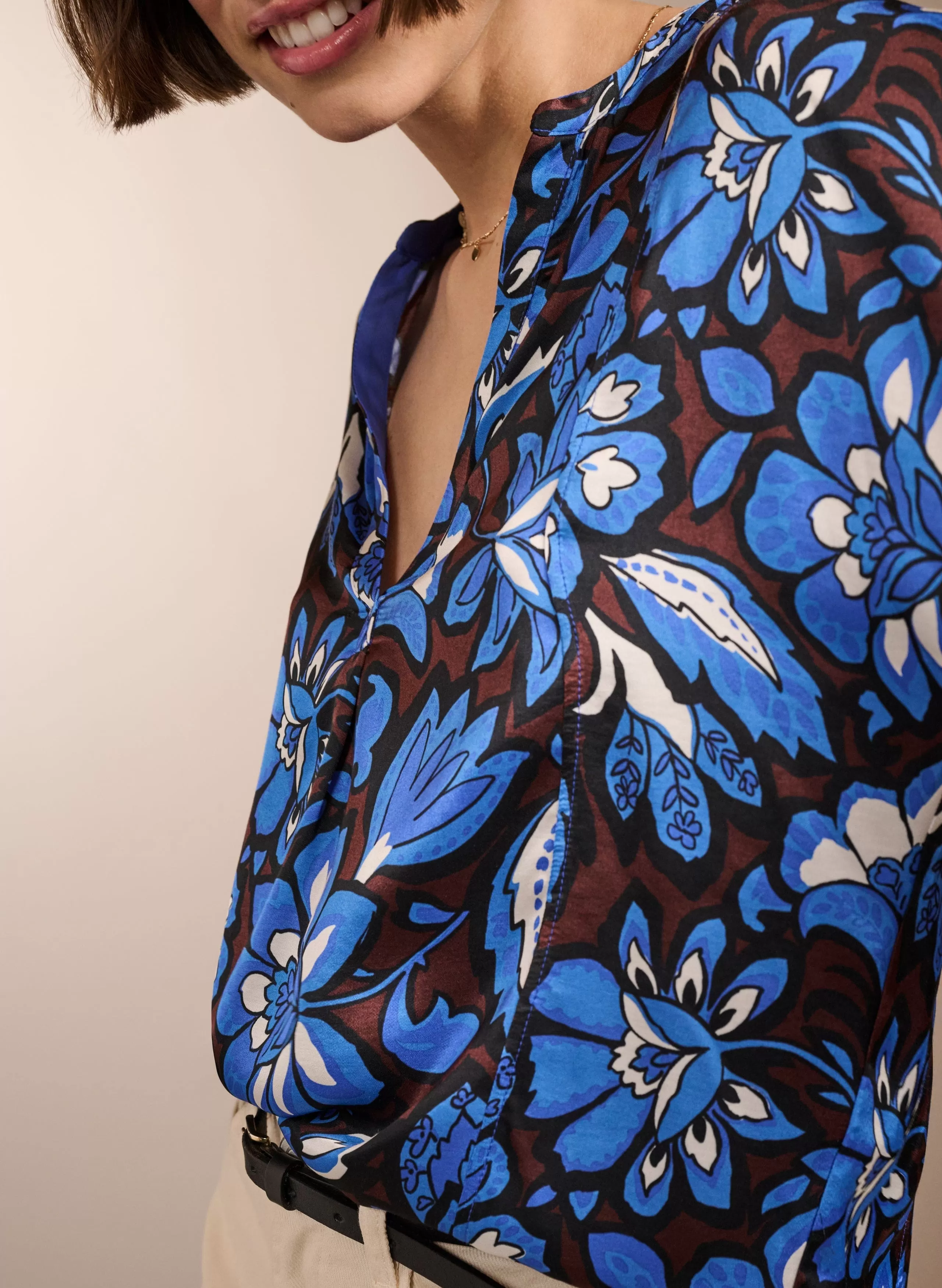 Gloria LENZING ECOVERO RecycledBlouse | Blue Floral Saraca