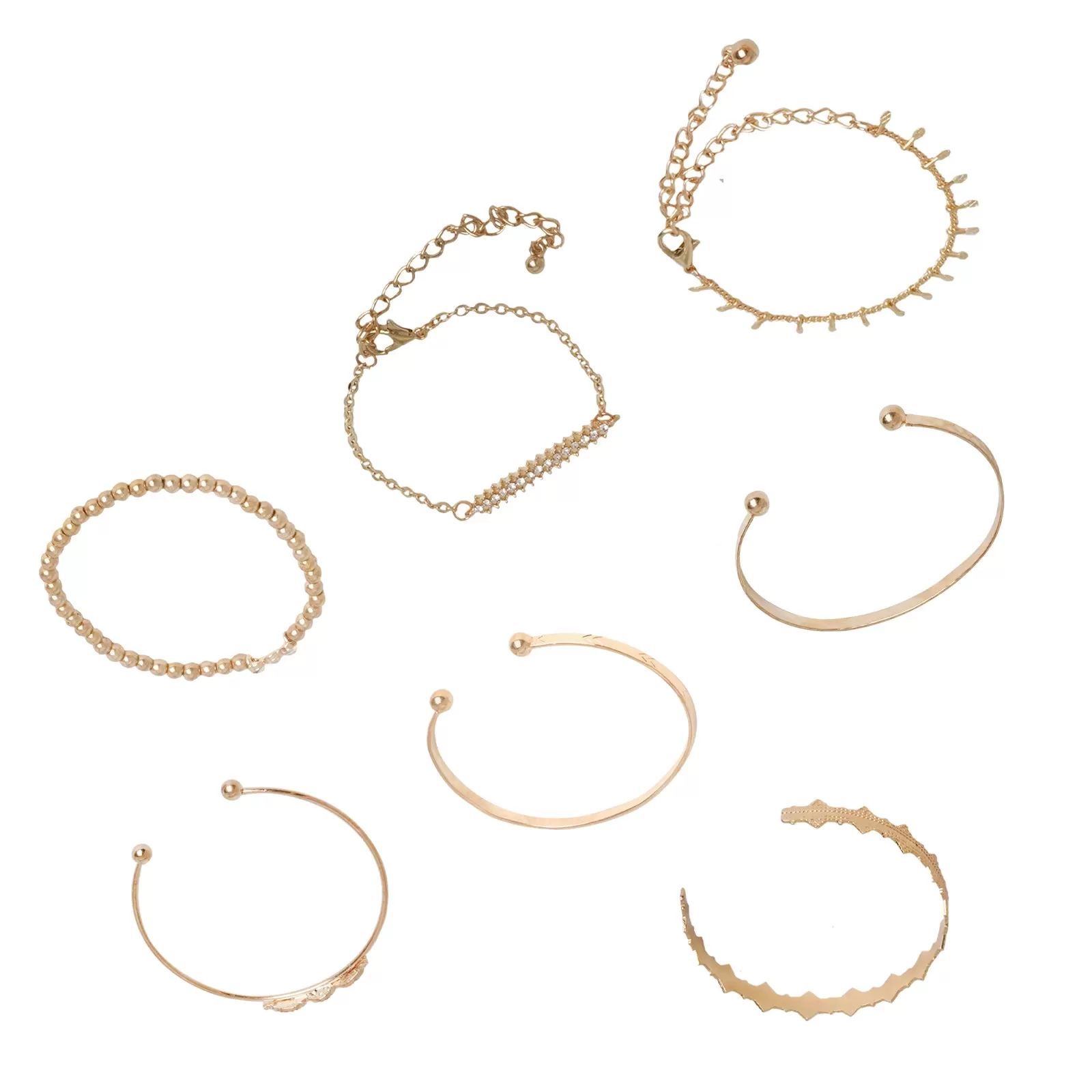 Gold Blaze Set of 7 Bracelets