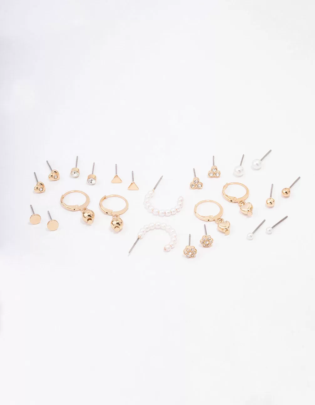 Gold Flower & Heart Earring 12-Pack