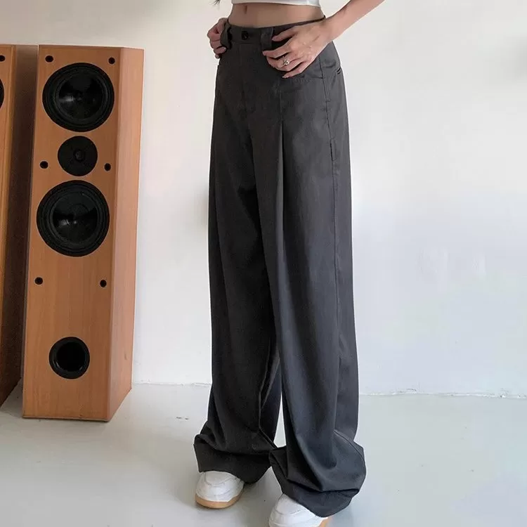 Grey Straight Trousers