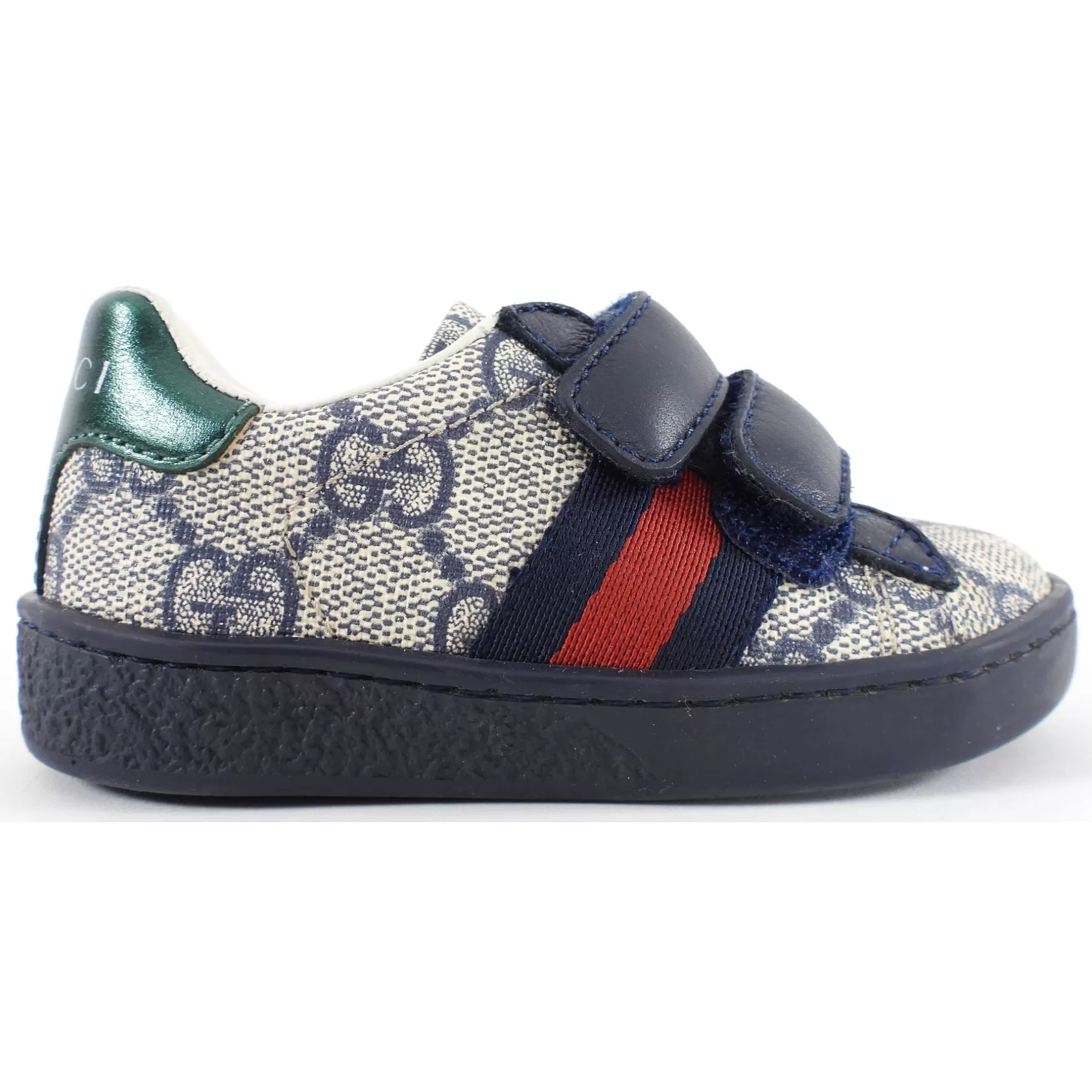 Gucci Baby Monogram Supreme Navy Low Top Sneakers - 20