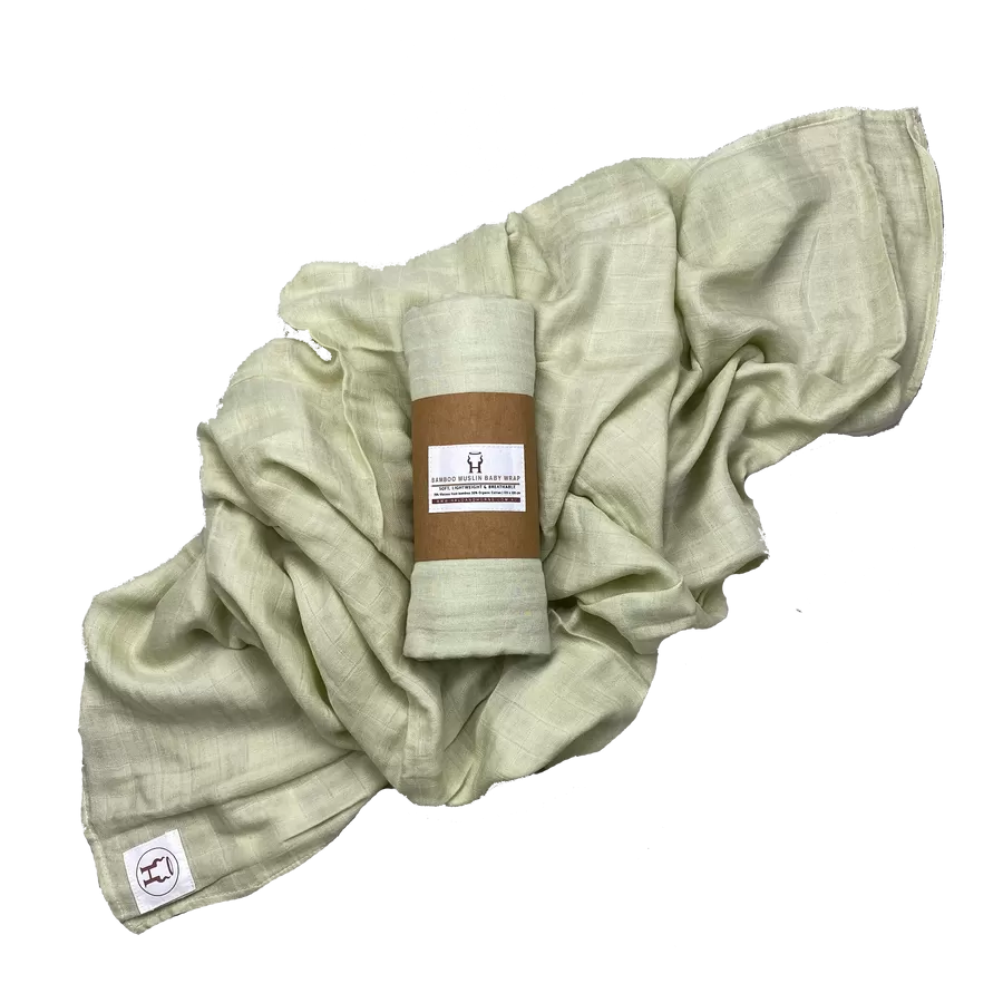 Halo & Horns Baby Swaddle/Wrap Organic Bamboo Muslin - Sage