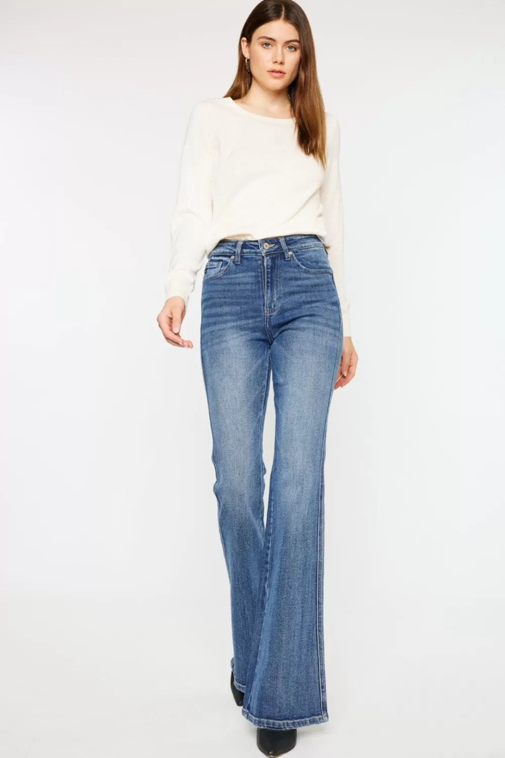 Kancan Cat's Whiskers High Waist Flare Jeans