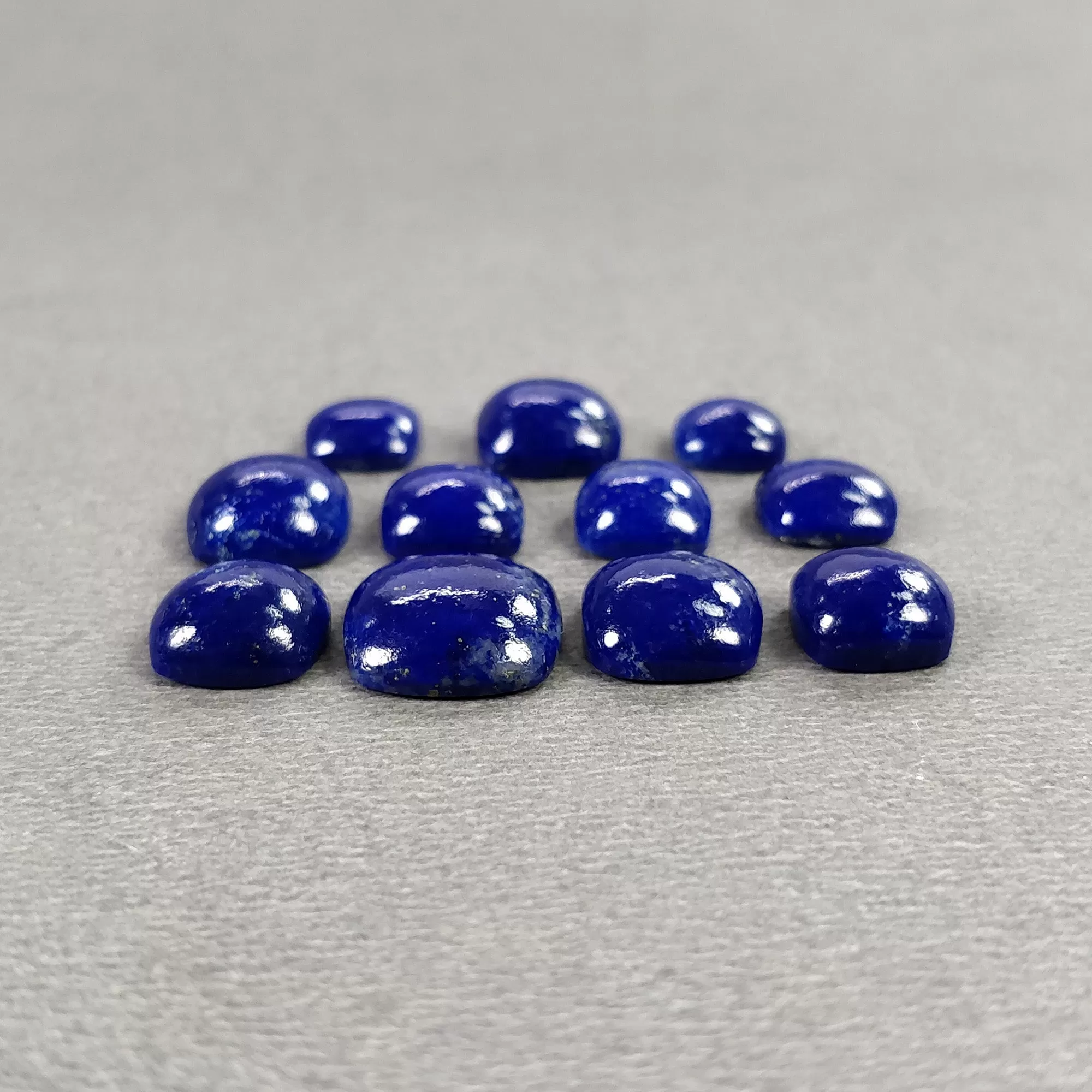 LAPIS LAZULI Gemstone Cabochon : 17.50cts Natural Untreated Blue Lapis Cushion Shape 6mm - 10mm 11pcs