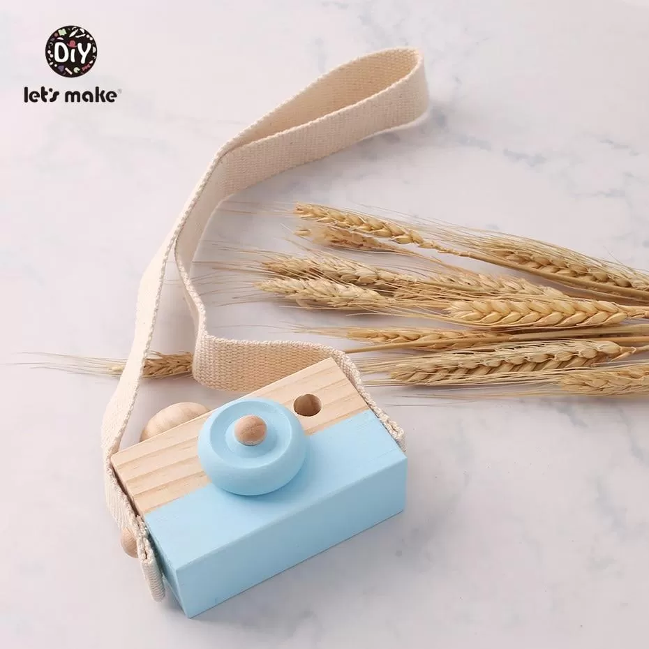 Let'S Make 1Pc Wooden Baby Toys Fashion Camera Wood Pendants Montessori Toys For Kids Wooden Diy Present Nursing Gift Baby Block