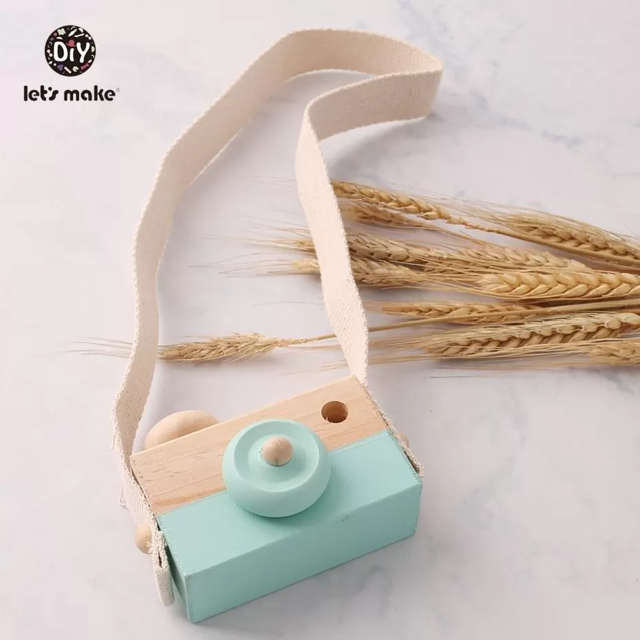 Let'S Make 1Pc Wooden Baby Toys Fashion Camera Wood Pendants Montessori Toys For Kids Wooden Diy Present Nursing Gift Baby Block