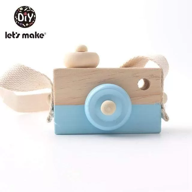 Let'S Make 1Pc Wooden Baby Toys Fashion Camera Wood Pendants Montessori Toys For Kids Wooden Diy Present Nursing Gift Baby Block