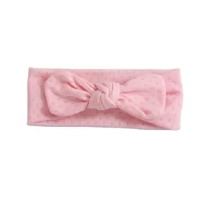 Lily Eyelet Baby Bowknot Headband in Flamingo