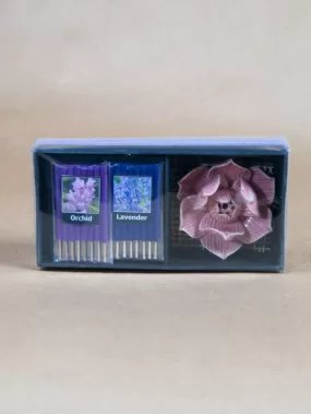 Lotus Incense Set with Lavender and Orchid