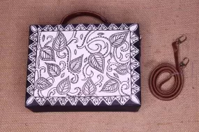 Madhubani Pattern Hand-painted crossbody Sling Bag for women