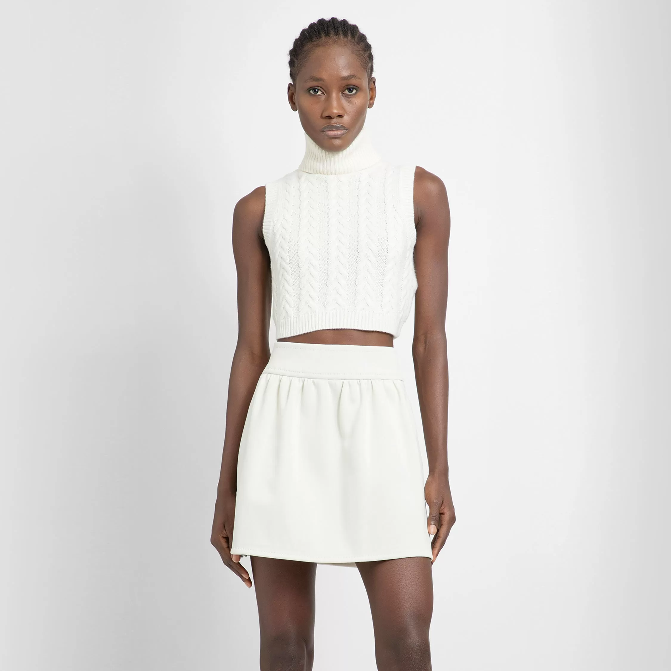 MAX MARA WOMAN OFF-WHITE VESTS