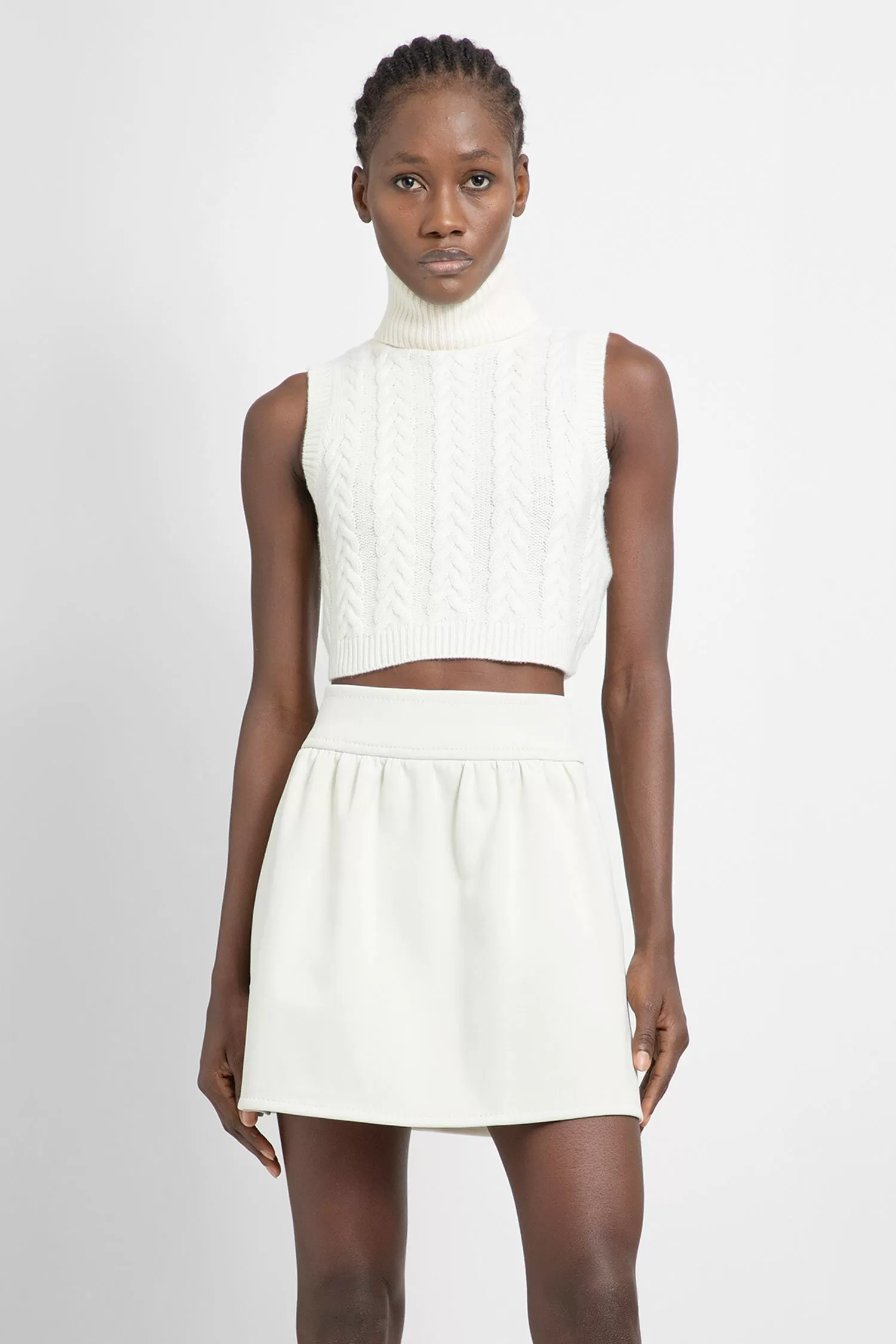 MAX MARA WOMAN OFF-WHITE VESTS