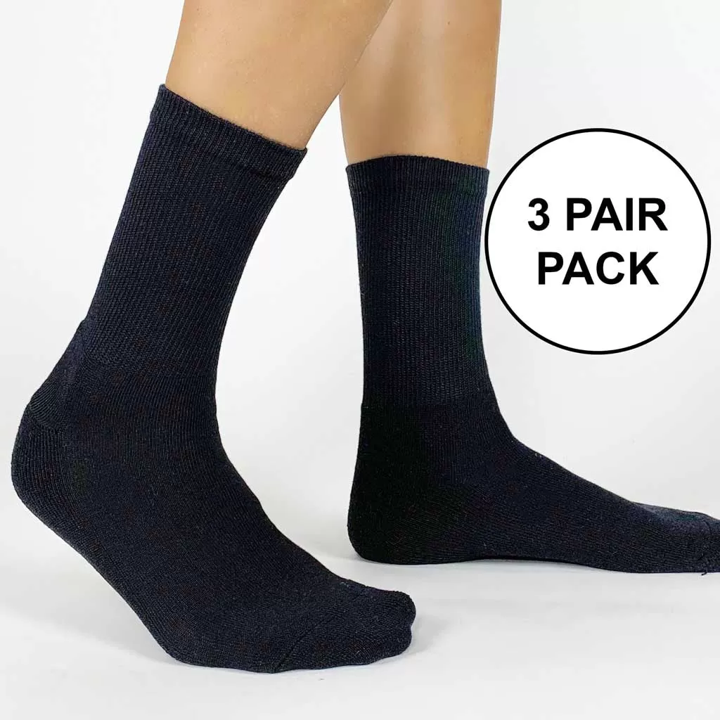 Medium Basic Cotton Ribbed Crew Socks, 3 Pack