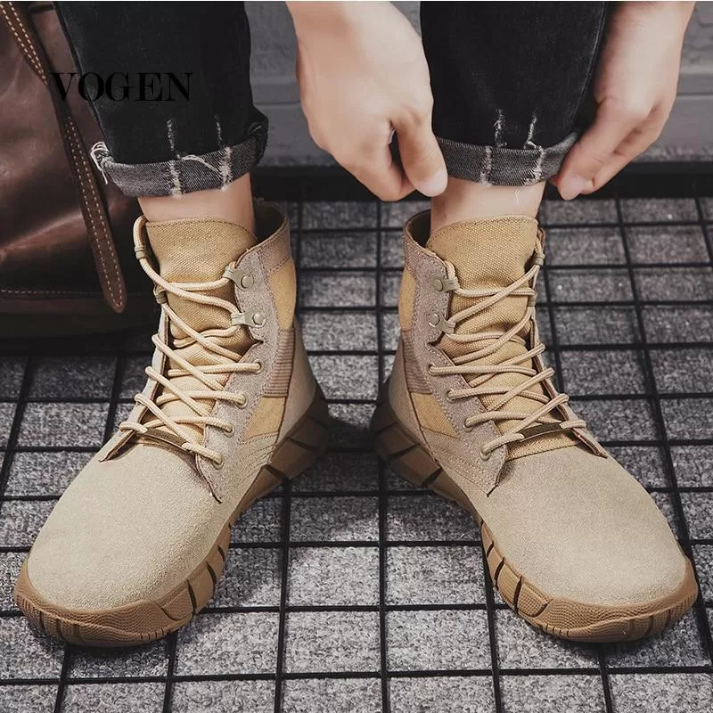 Men Leather Casual Military Winter Shoes